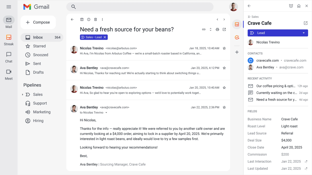 Streak for Email management