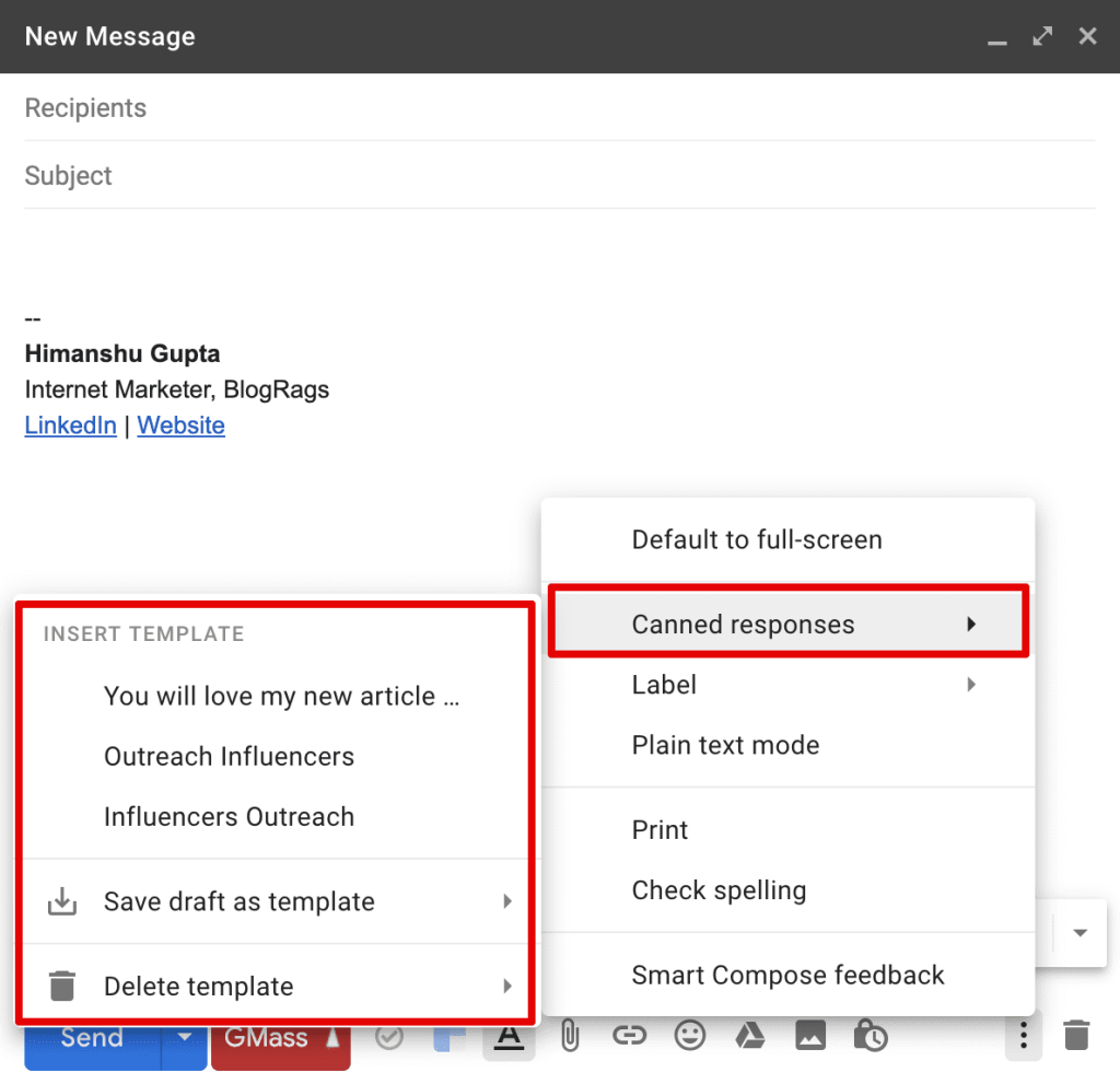 Set up canned responses in Gmail