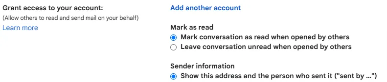 Granting access to your account