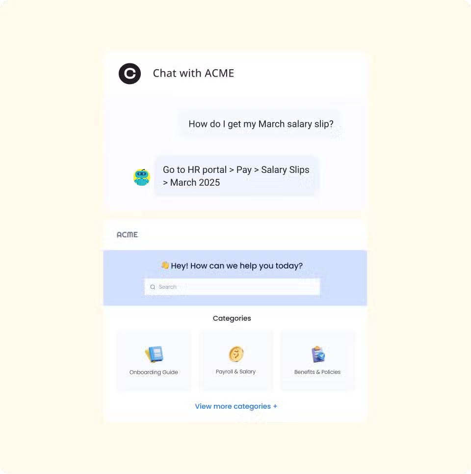 With an internal help desk, you can automatically reply to repetitive requests