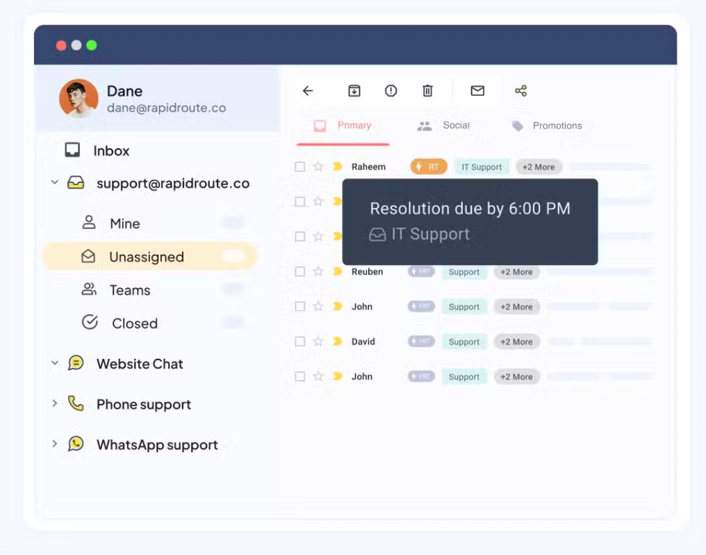 You can customize SLAs with Hiver