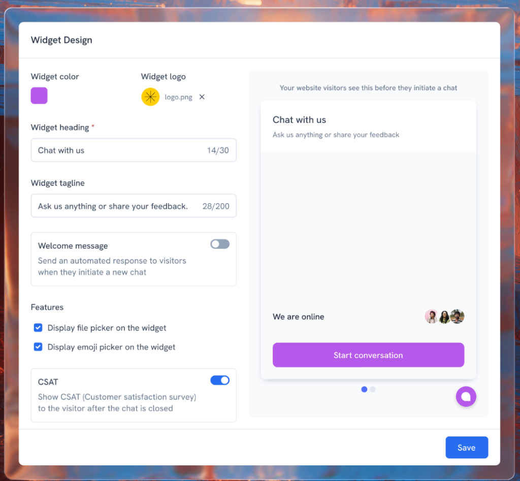 Set up Hiver Omni’s live chat on your website or app within minutes.
