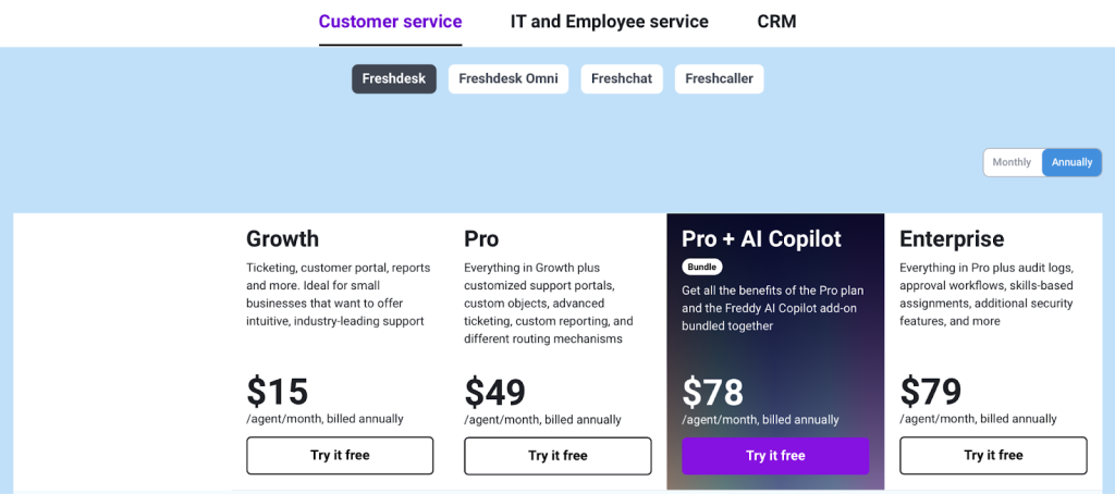 Freshdesk pricing