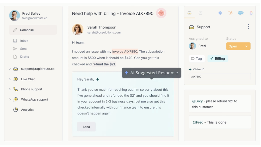 Hiver AI customer service platform
