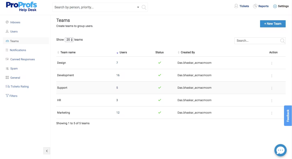 Convert emails into trackable tickets with ProProfs Help Desk’s organized ticketing system