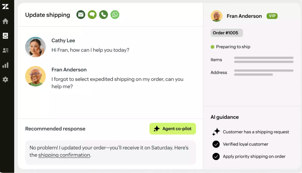 Zendesk’s AI co-pilot helps you draft responses contextually