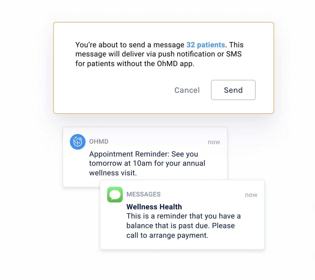 Patient-centric texting and telehealth app enabling secure two-way healthcare messaging