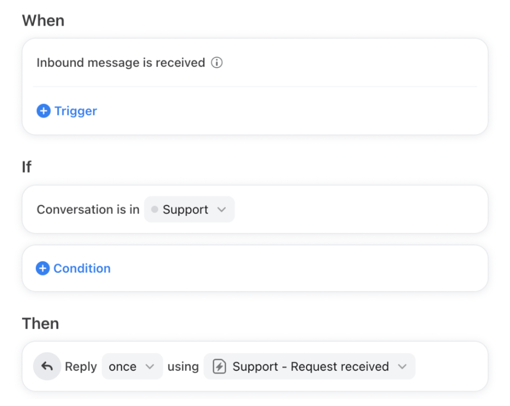Front also offers automations that can be used to: