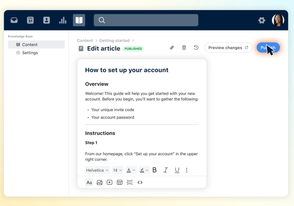 Front lets you create help articles without any code
