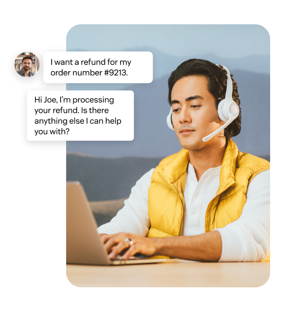 Screenshot of Zendesk ticket view processing a customer refund