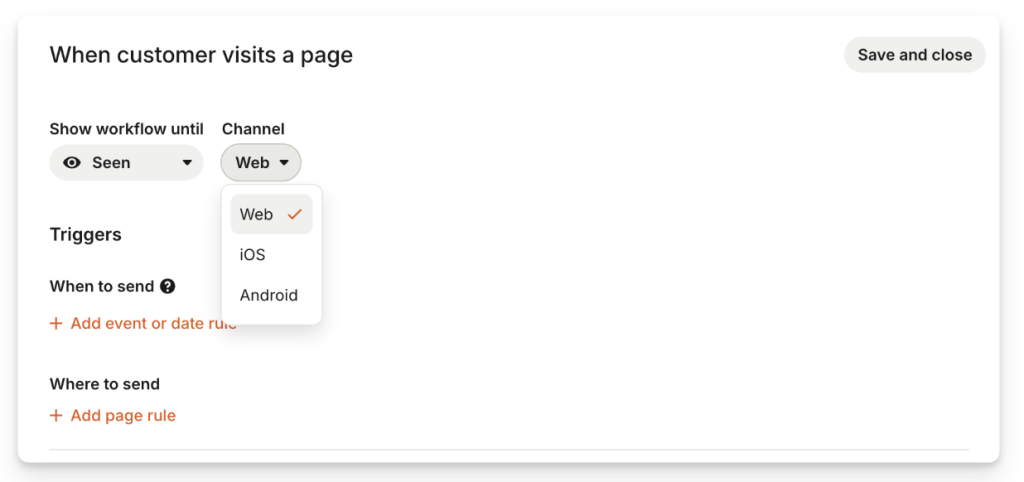 Using workflow triggers based on your customer activity