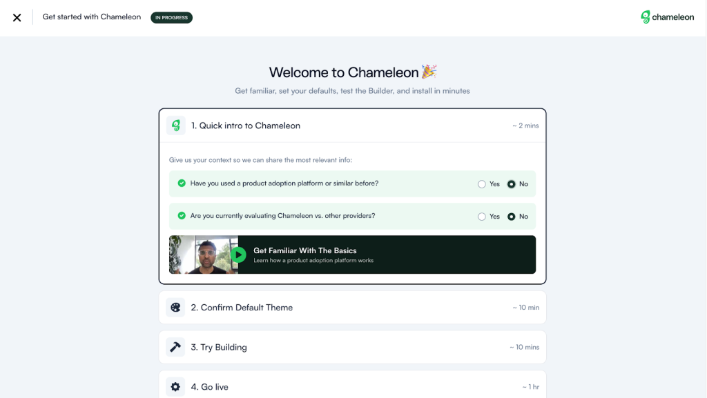 Chameleon’s product walkthrough process