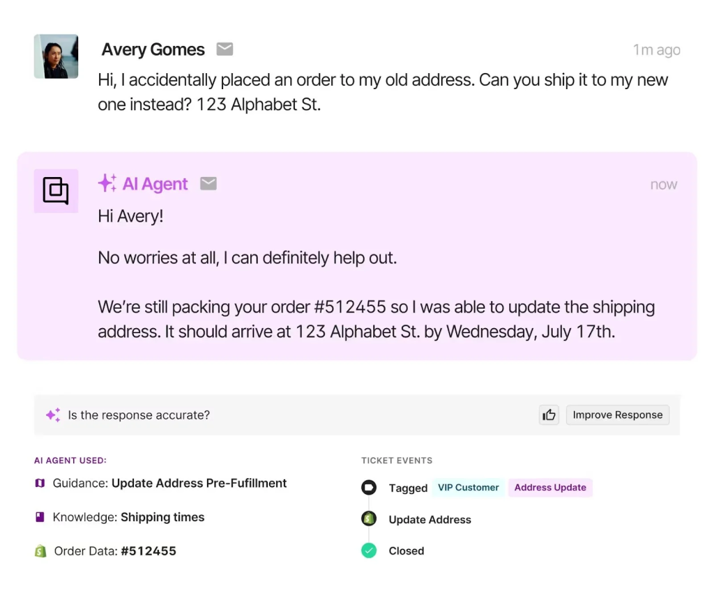 Gorgias AI Agent for Support