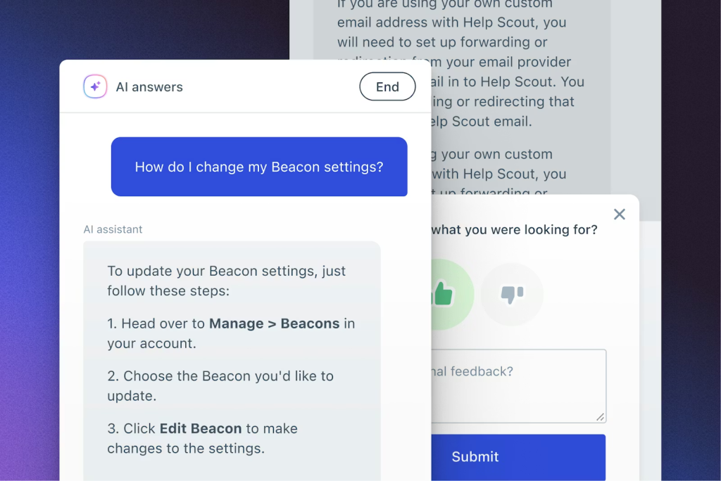 AI Answers from HelpScout’s Beacon
