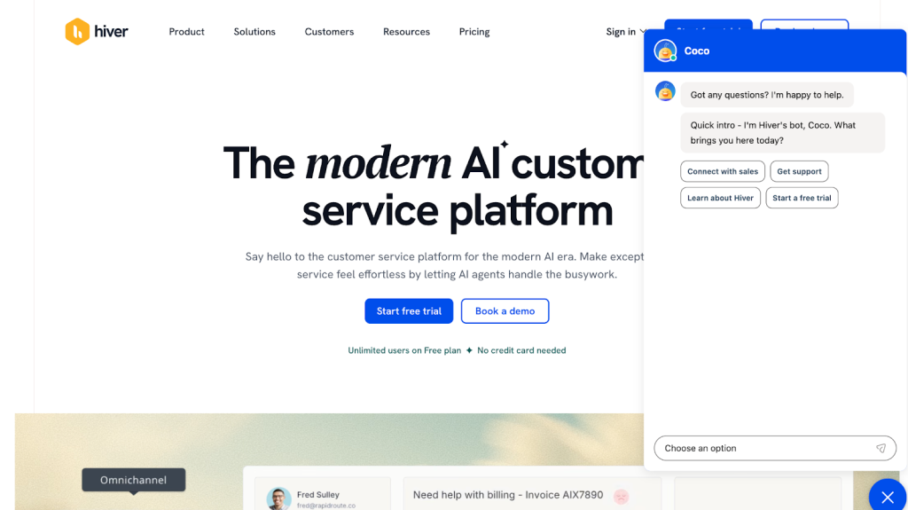 With Hiver, you can easily reach support team through our 24x7 live chat option