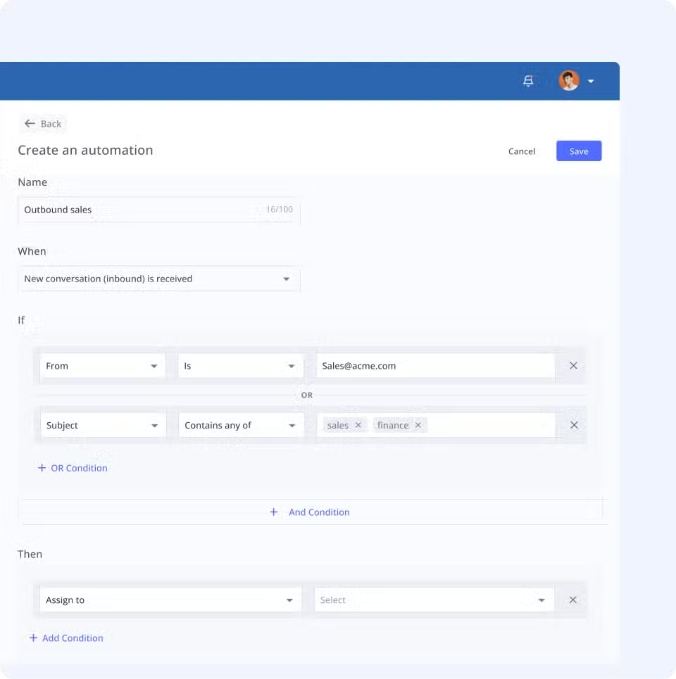 Hiver Email Automation in Outlook Interface