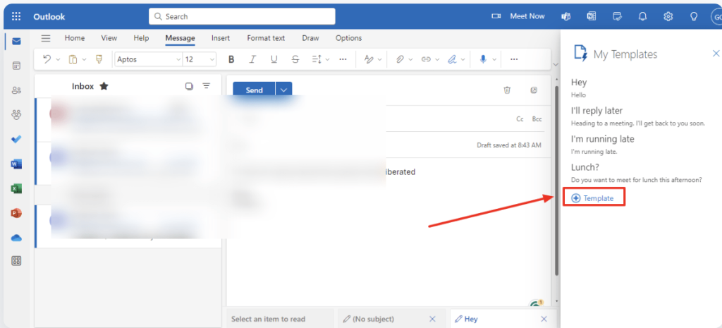 New mail in the Outlook mailbox