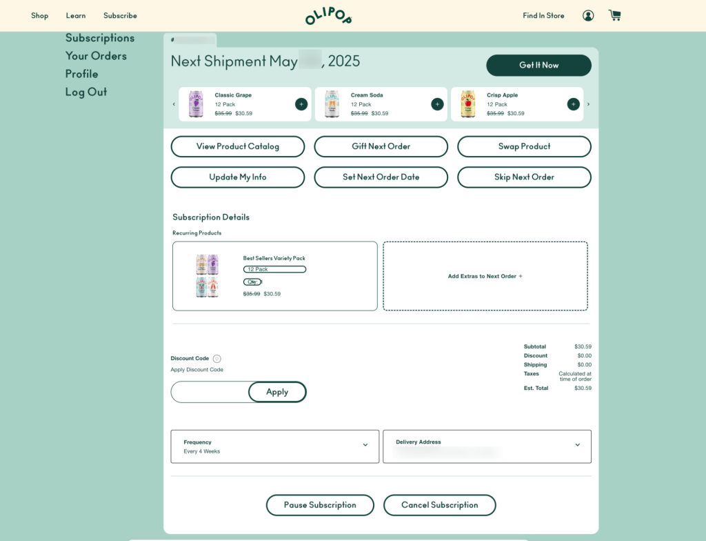 Olipop’s portal branding