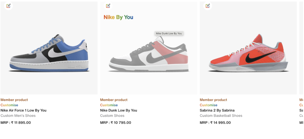 Nike’s customization options