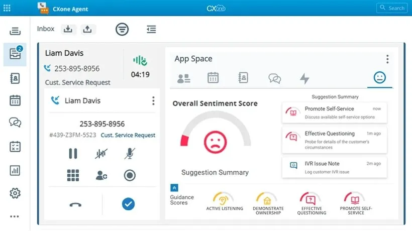 CXone dashboard showing IVR request handling