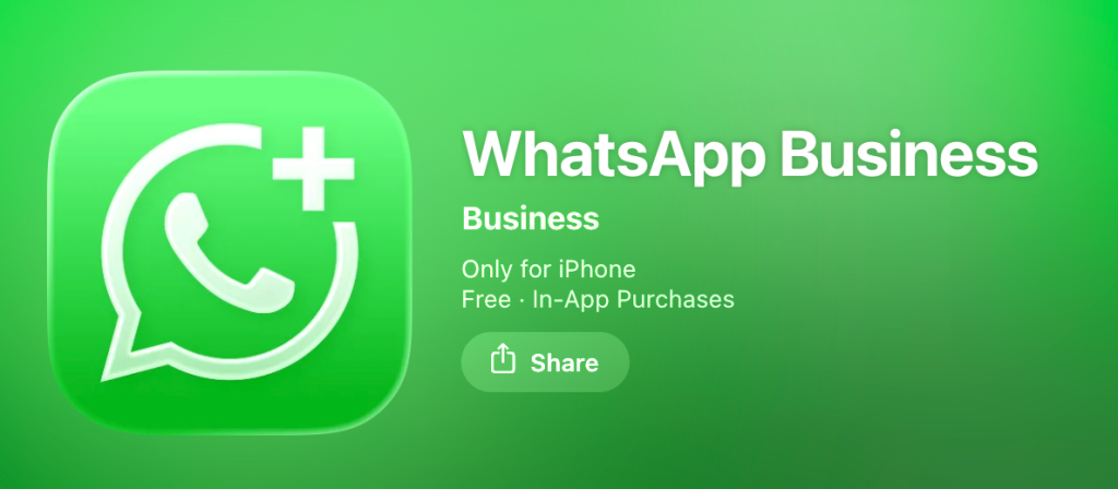 You can get the WhatsApp business app from your dedicated app store