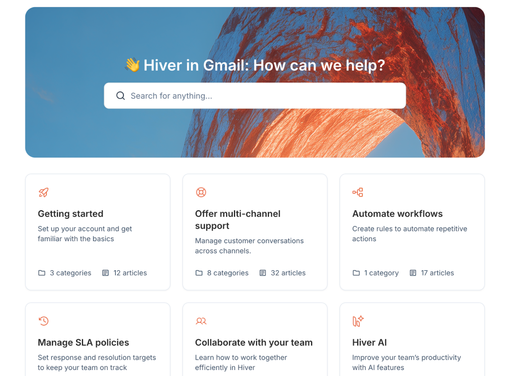 Search bar in your helpdesk knowledge base should be easily visible for your customers