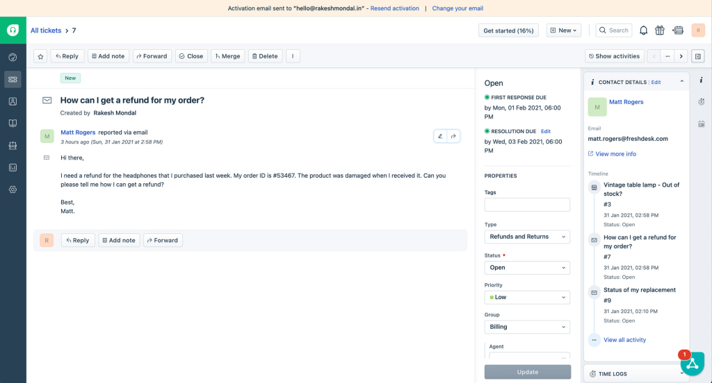 Freshdesk’s ticket