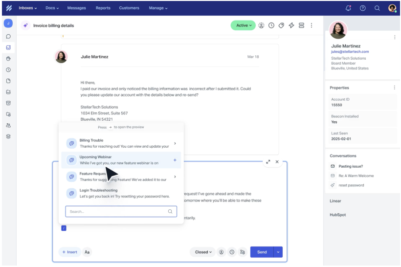 Help Scout has a very user-friendly interface