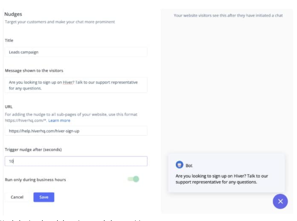 Use behaviour based chat triggers to help your visitors