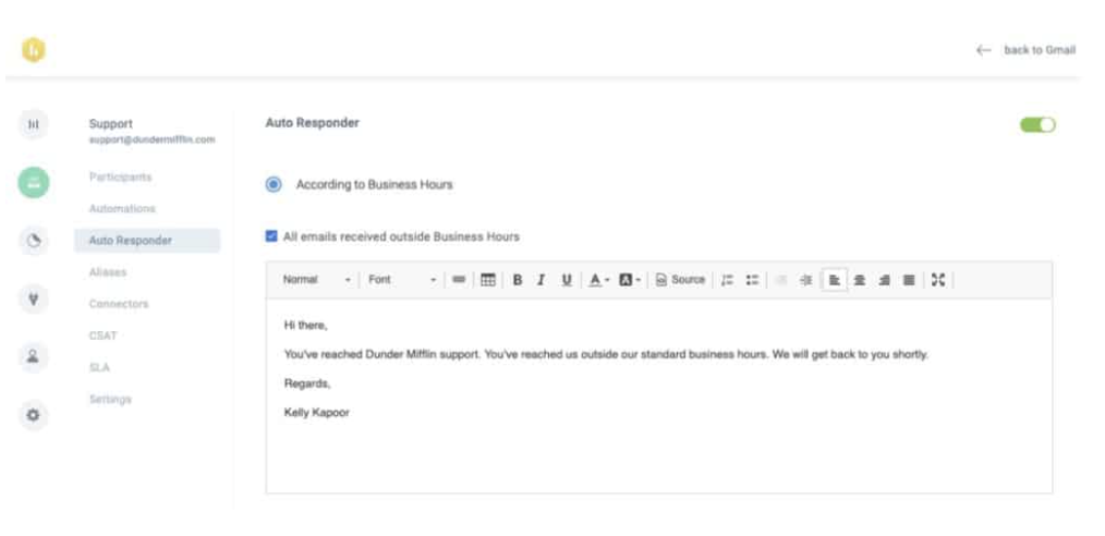 Set clear expectations by turning on an auto-responder.