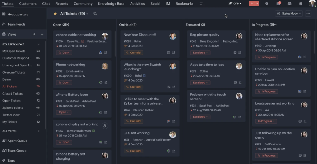 Zoho Desk offers robust integrations and an intuitive UI