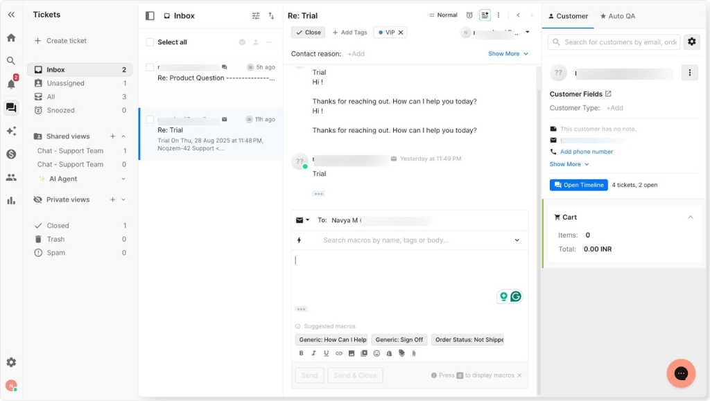 Lack of collaboration features in Gorgias