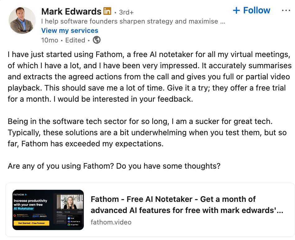 Fathom AI’s referral program