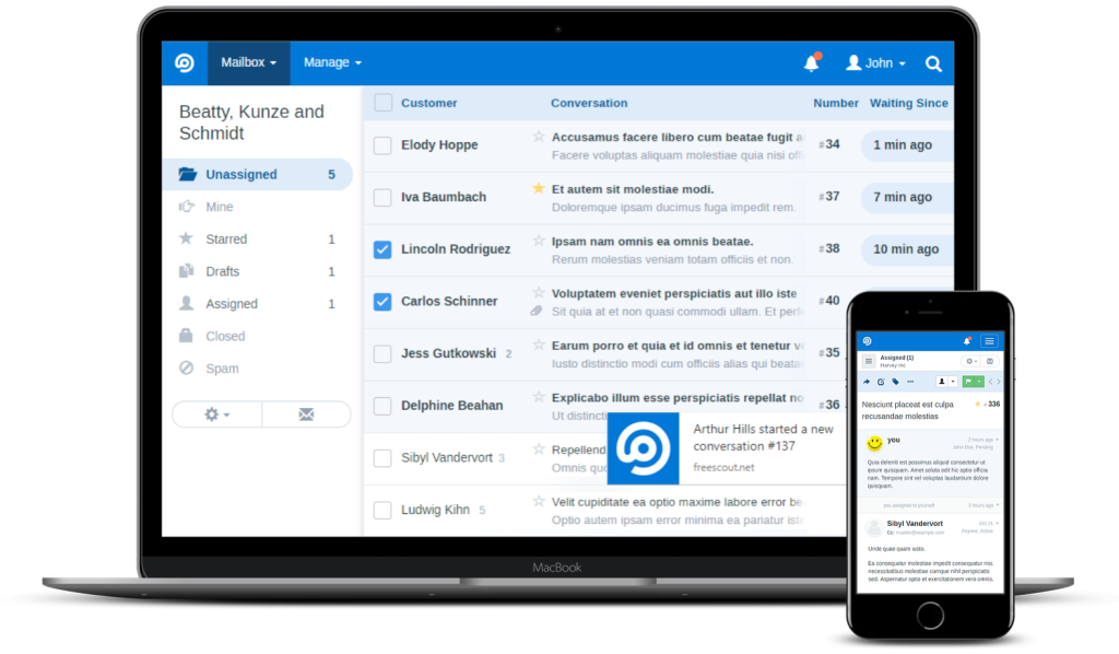 FreeScout lets you add only the modules you need without any clutter