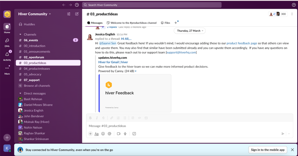Hiver’s User Community