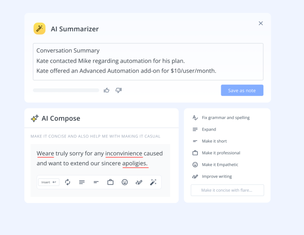 Hiver’s AI features for agents
