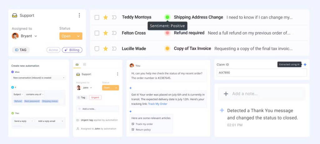 Hiver’s AI Agents automate busywork like triaging, tagging, routing