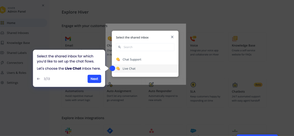 You can set up the live chat support in Hiver and train your team to use it