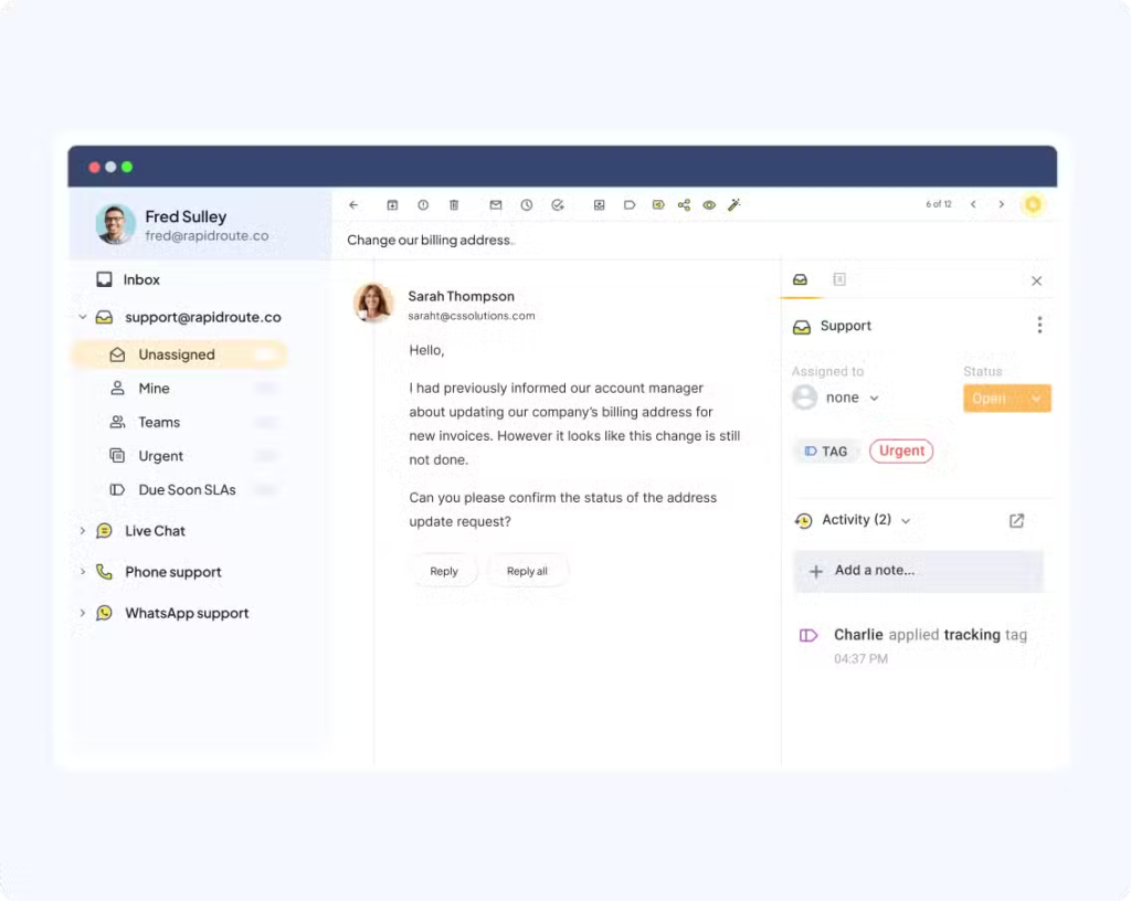 Unify key support channels with Hiver