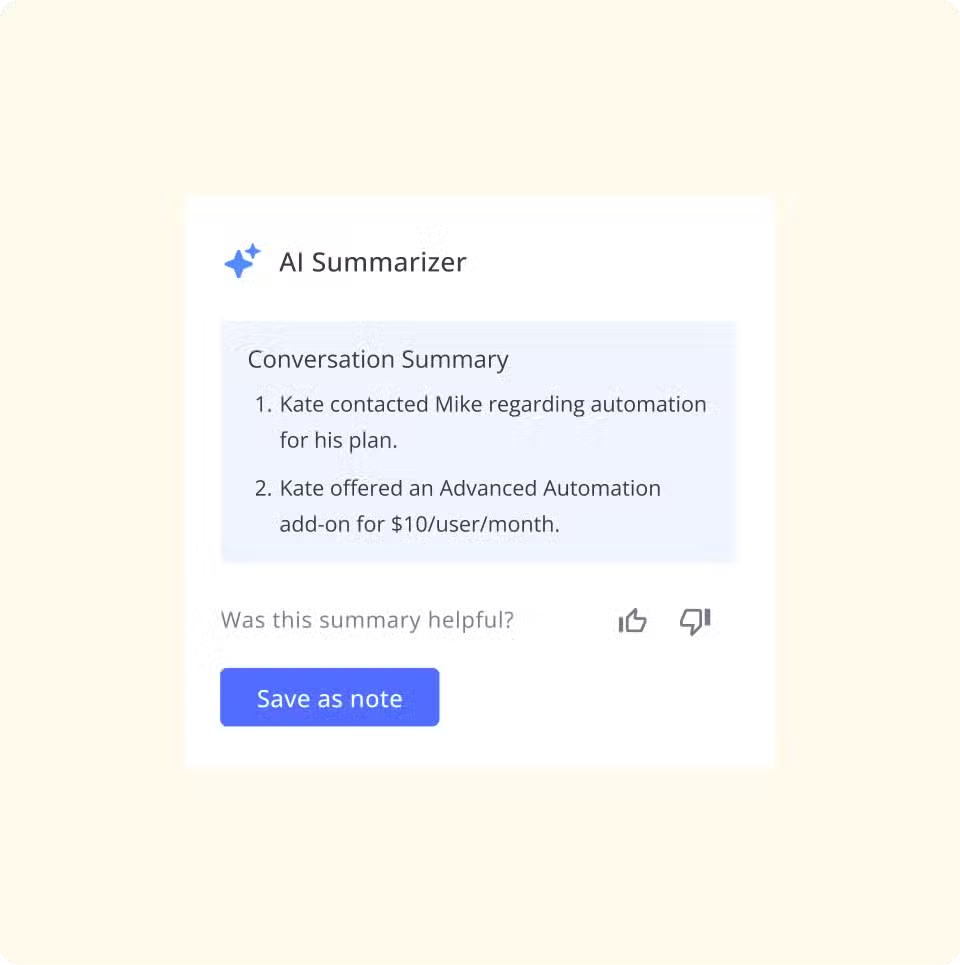 Hiver’s AI conversation summary feature