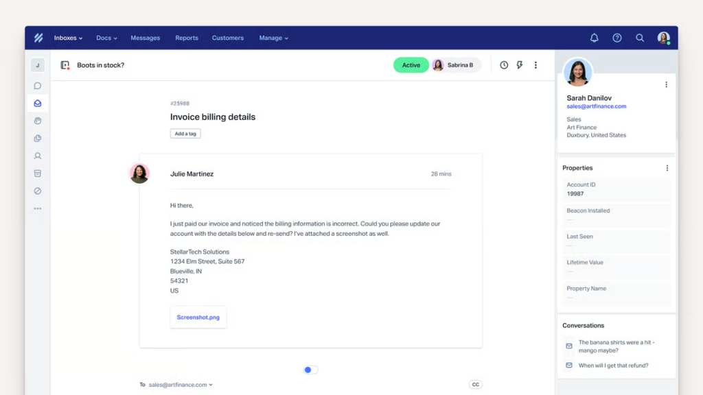 Helpscout Shared Inbox UI