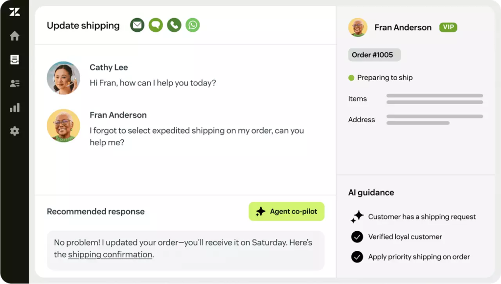 Zendesk support desk software