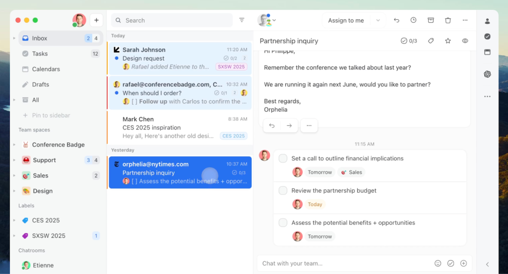 Missive help desk software