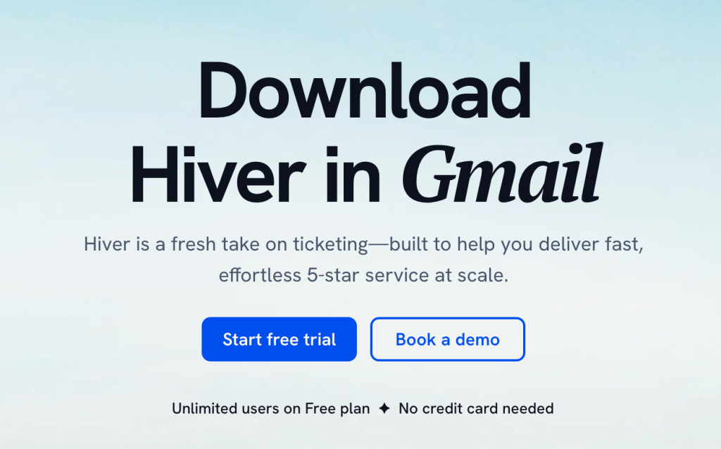 Screenshot showing Gmail inbox with Hiver interface enabled