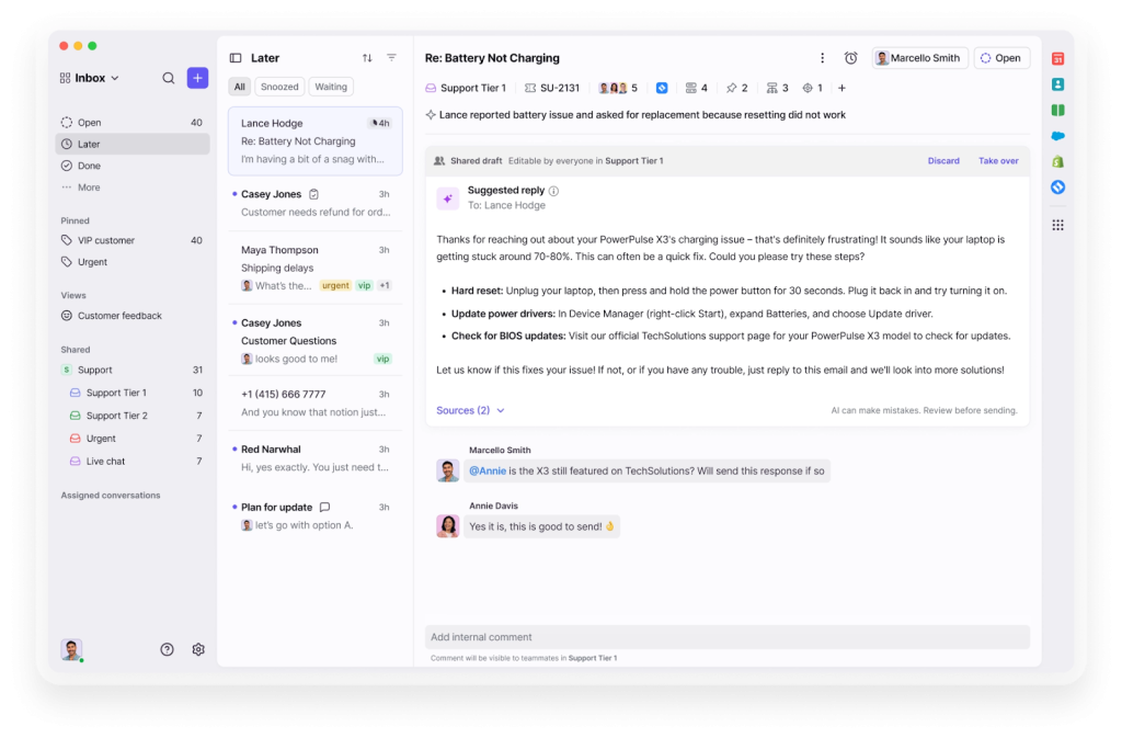 Front help desk tool