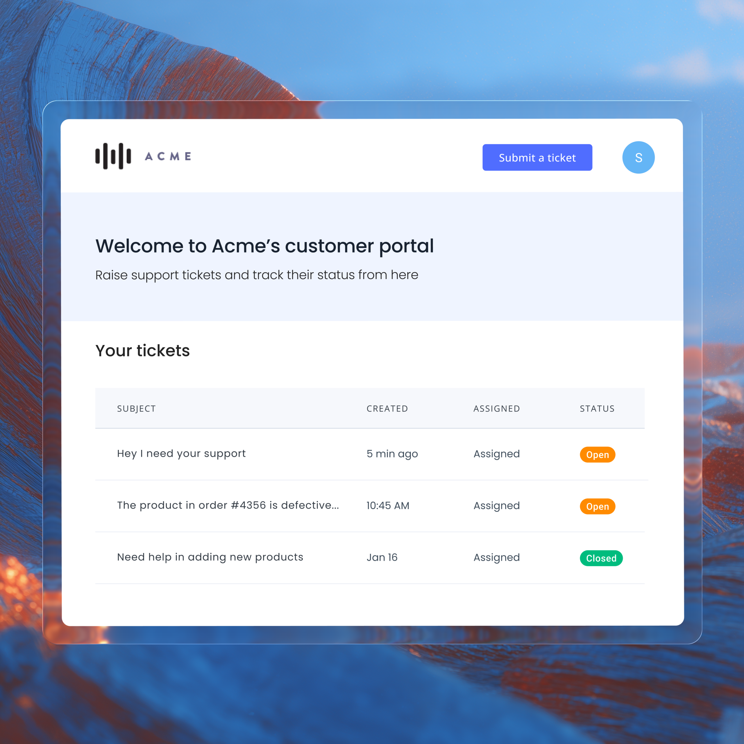 Customer portal image