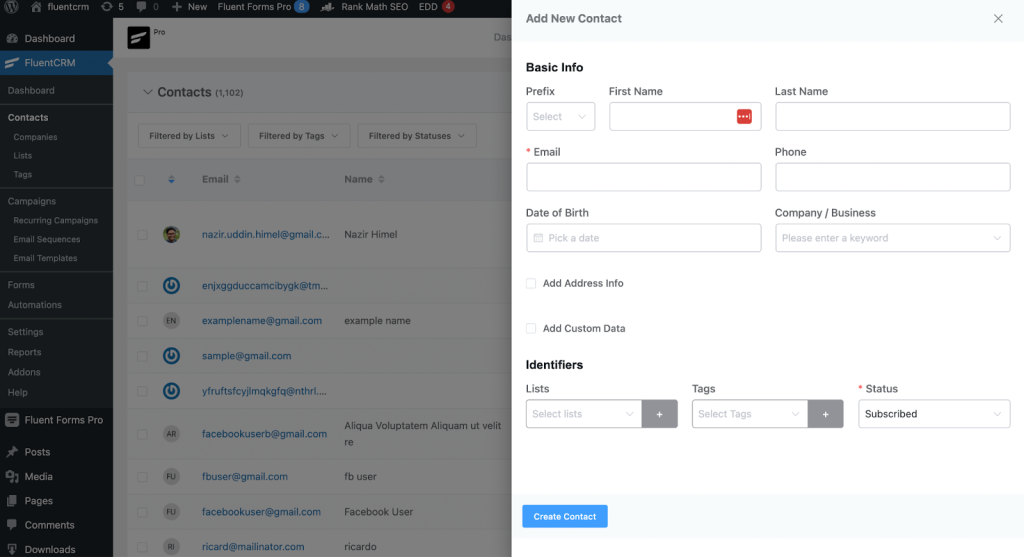 FluentCRM Ticketing Tool UI