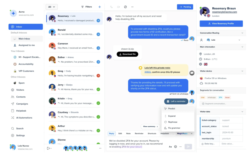 Crisp centralizes customer conversations across chat, email, and messaging apps.