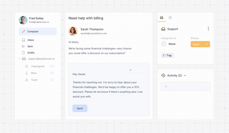 Hiver’s UI is really simple to navigate and easy to get started with.