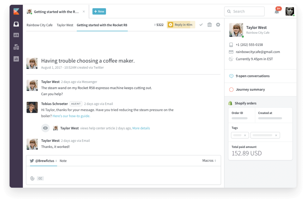 Kayako allows you to connect 5,000+ apps to your help desk.